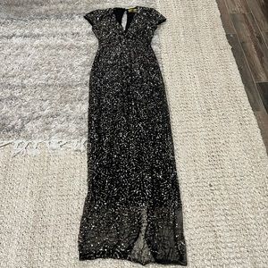 Nicole Miller Black Sequin Gown